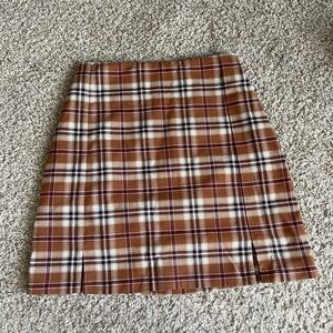 Brandy Melville Brown Plaid Mini Skirt